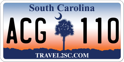 SC license plate ACG110