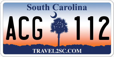 SC license plate ACG112