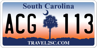 SC license plate ACG113