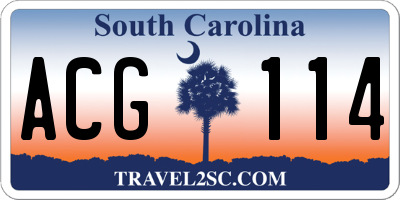 SC license plate ACG114
