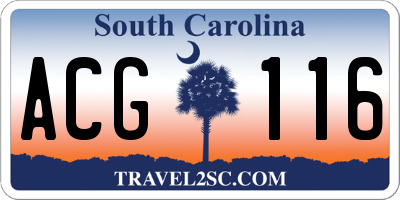 SC license plate ACG116
