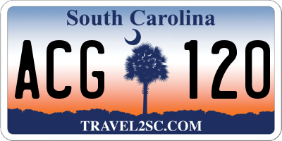 SC license plate ACG120