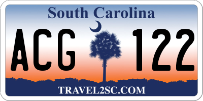 SC license plate ACG122
