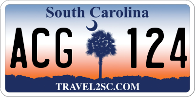 SC license plate ACG124