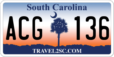 SC license plate ACG136