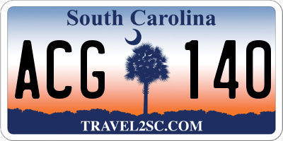 SC license plate ACG140