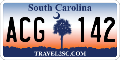 SC license plate ACG142