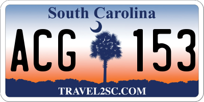 SC license plate ACG153