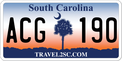 SC license plate ACG190