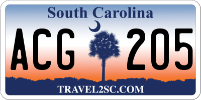 SC license plate ACG205