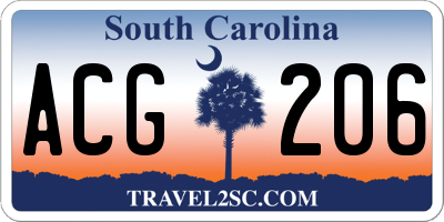 SC license plate ACG206