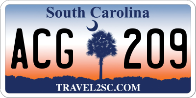 SC license plate ACG209