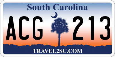 SC license plate ACG213