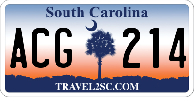 SC license plate ACG214