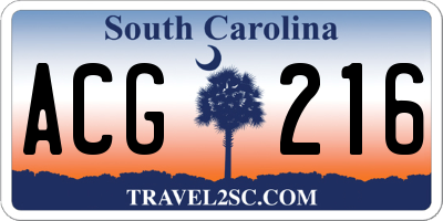 SC license plate ACG216