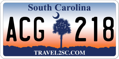 SC license plate ACG218