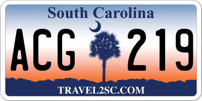 SC license plate ACG219