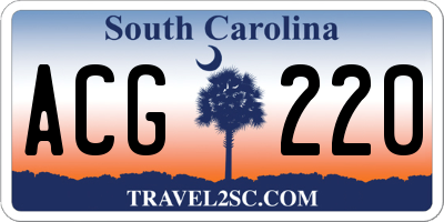 SC license plate ACG220