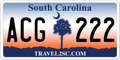 SC license plate ACG222