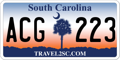 SC license plate ACG223