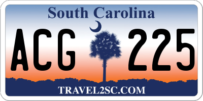 SC license plate ACG225