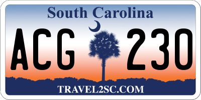 SC license plate ACG230