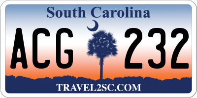 SC license plate ACG232
