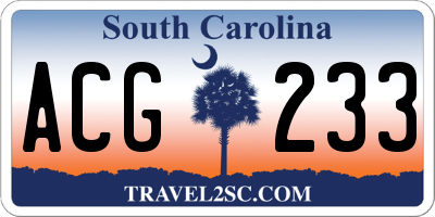 SC license plate ACG233