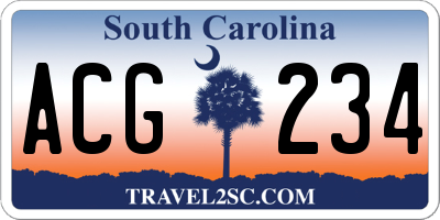 SC license plate ACG234