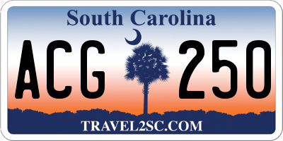 SC license plate ACG250