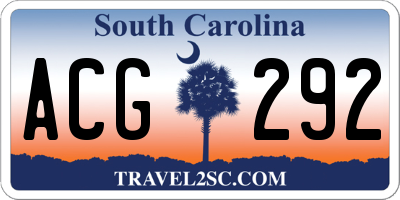 SC license plate ACG292
