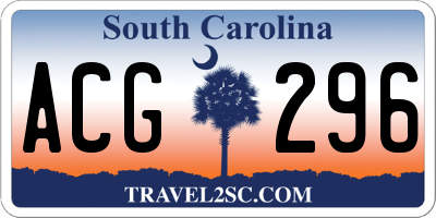 SC license plate ACG296
