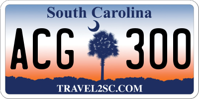 SC license plate ACG300