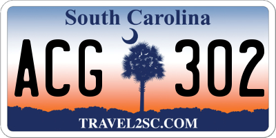 SC license plate ACG302