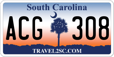 SC license plate ACG308