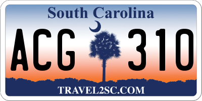SC license plate ACG310