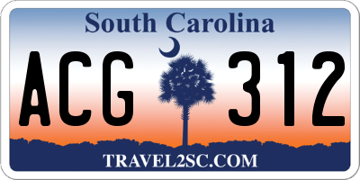 SC license plate ACG312