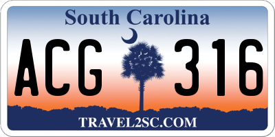 SC license plate ACG316