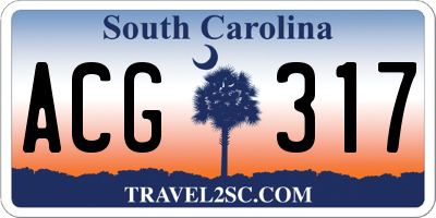 SC license plate ACG317