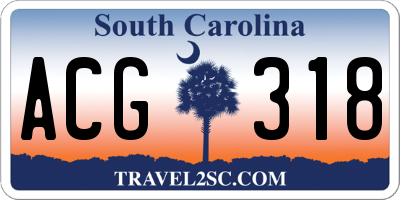 SC license plate ACG318