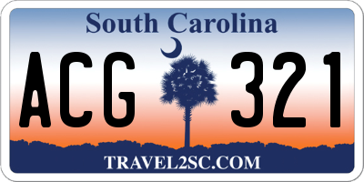 SC license plate ACG321