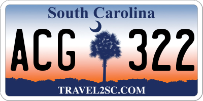 SC license plate ACG322