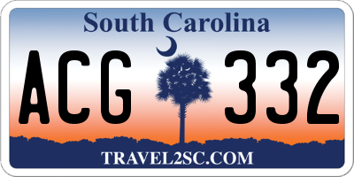 SC license plate ACG332