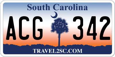 SC license plate ACG342