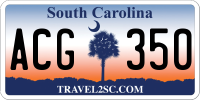 SC license plate ACG350