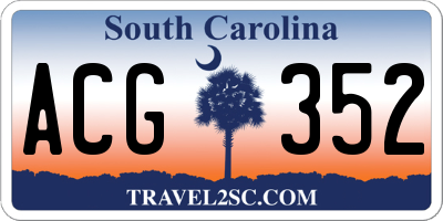 SC license plate ACG352