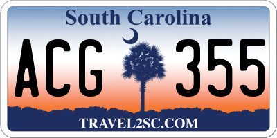 SC license plate ACG355
