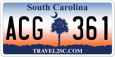 SC license plate ACG361