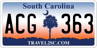 SC license plate ACG363