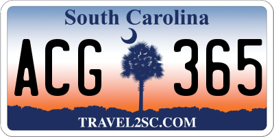SC license plate ACG365